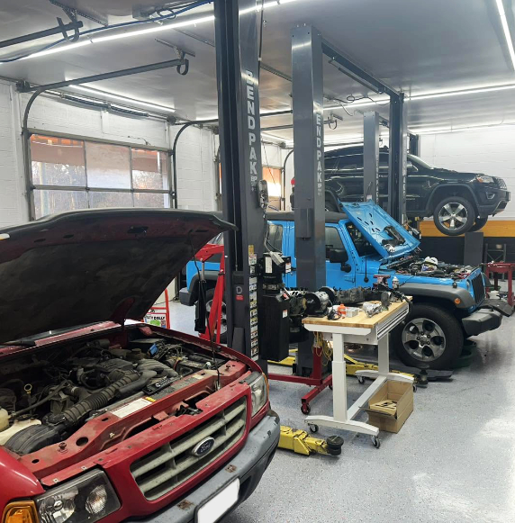 cars getting maintenance